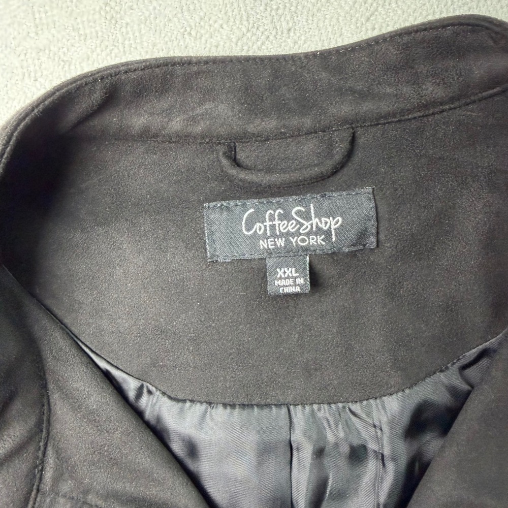 CoffeeShop New York Black Faux Suede Full Zip Fall Jacket Womens XL - Picture 4 of 15